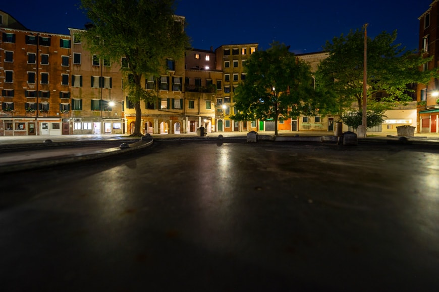 Jewish Ghetto of Venice, panorama at night